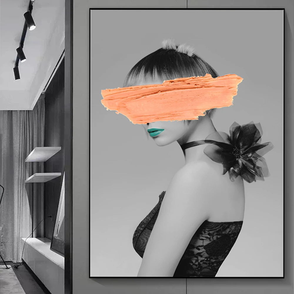 Waliicorners Abstract Fashion Wall Art Canvas Prints Girls With Paint Home Decorative Pictures Pop Art Canvas Paintings For Living Room Wall 22 PC 8496--