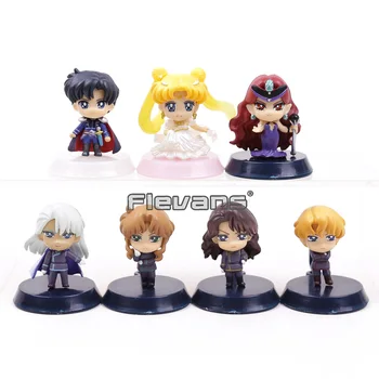 

Sailor Moon Dark Kingdom Queen Beryl Princess Serenity Chiba Mamoru Jadeite Kunzite PVC Figures Toys 7pcs/set