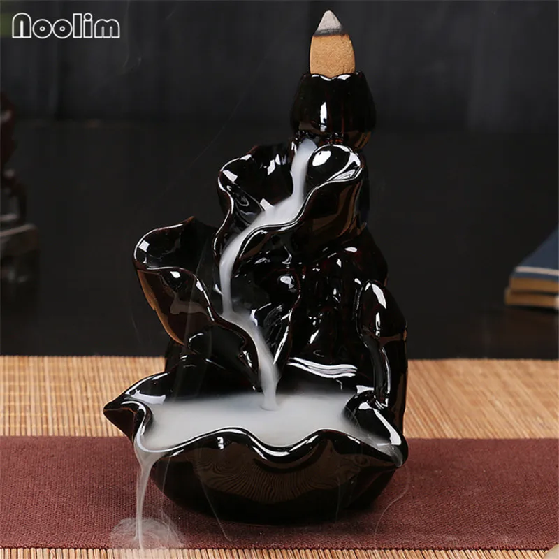 

NOOLIM Backflow Ceramic Incense Burner Creative Home Decor Use In The Home Office Teahouse Buddha Supplies