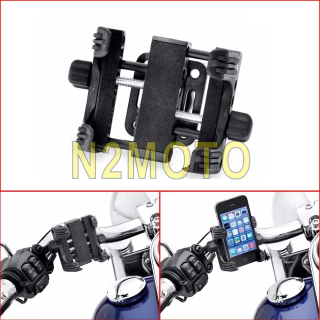 Black Motorcycle Phone Holder GPS Clamp for Harley XL883
