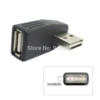 

10pcs/lot CY USB 2.0 A type Male to Female Extension Adapter Left & Right Angled 90 Degree Reversible Design