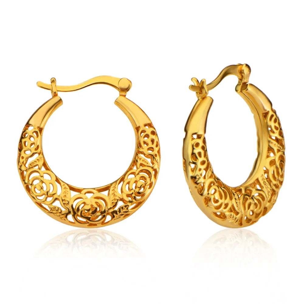 Beautiful Women Drop Earrings Luxury Gold Color India Jewelry Wholesale ...