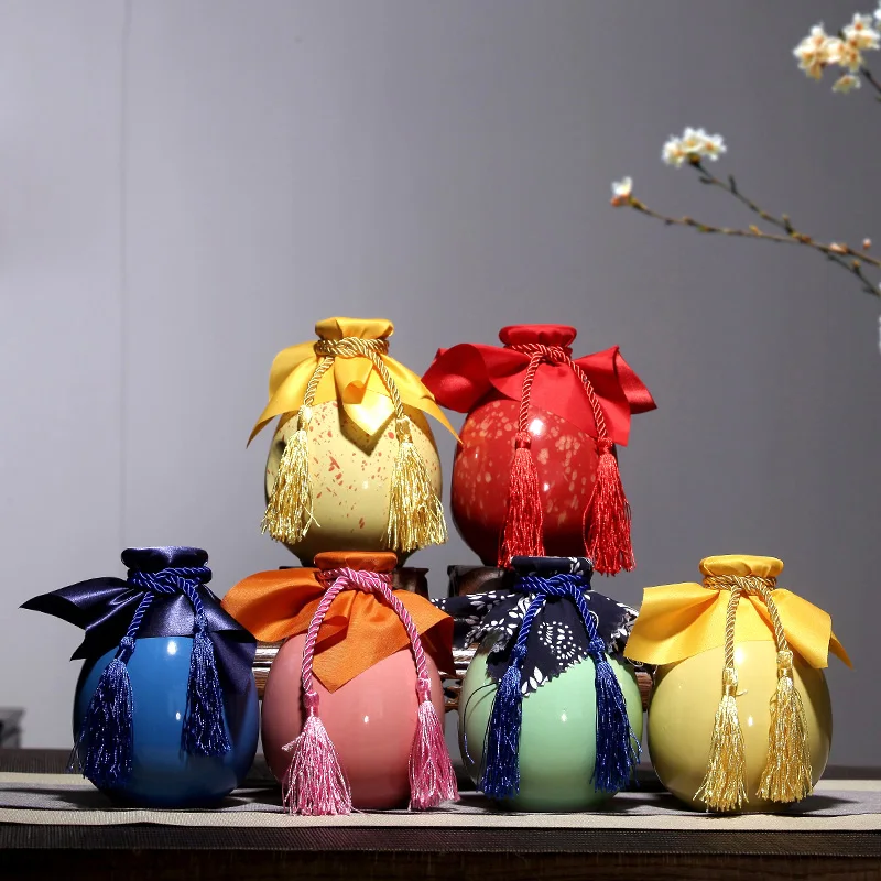 

Hip Flask Wine Pot Wine separator Small handless Winecup Pottery and Porcelain Chinese style Winebowl Retro Ceramic Jug 12