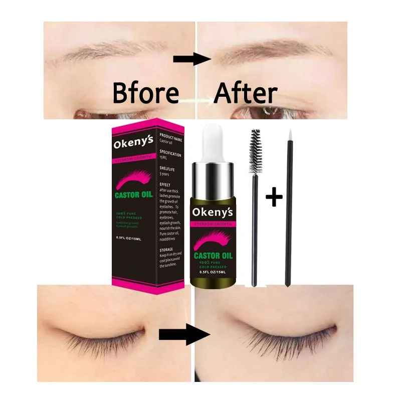 

15ml Natural Castor Eyelash Oil Eyelashes Eyebrow Growth Prevent Skin Aging Castor Organic Serum Mascara
