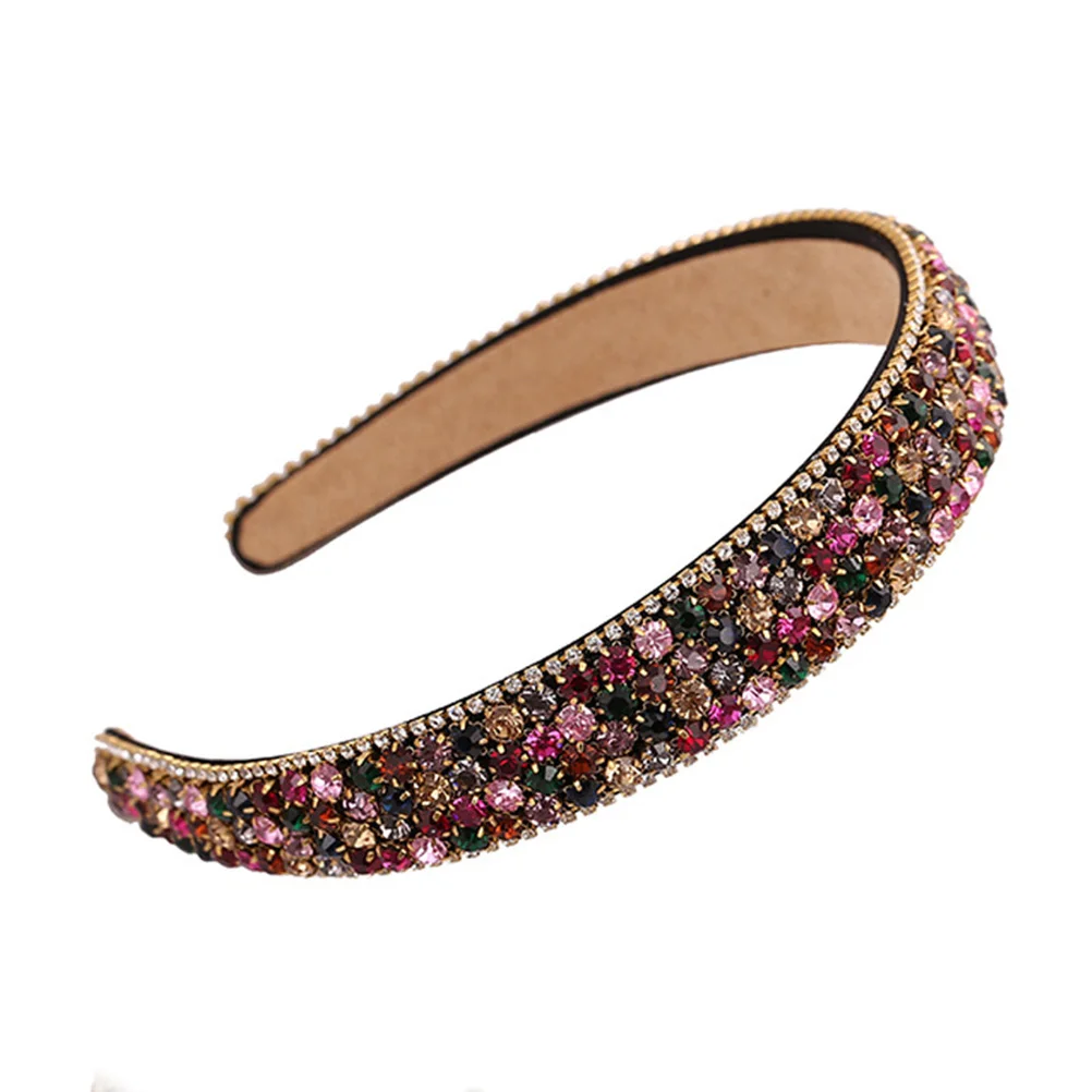 

RUIMIO Crystal Wide Hair Hoop Headband Rhinestone Hairband for Women Girls Mixed Color