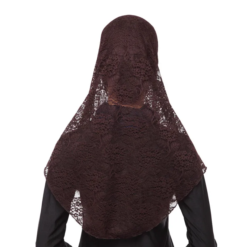 Модный кружевной мусульманский niqab Шелковый комплект из двух предметов Малайзийский хиджаб