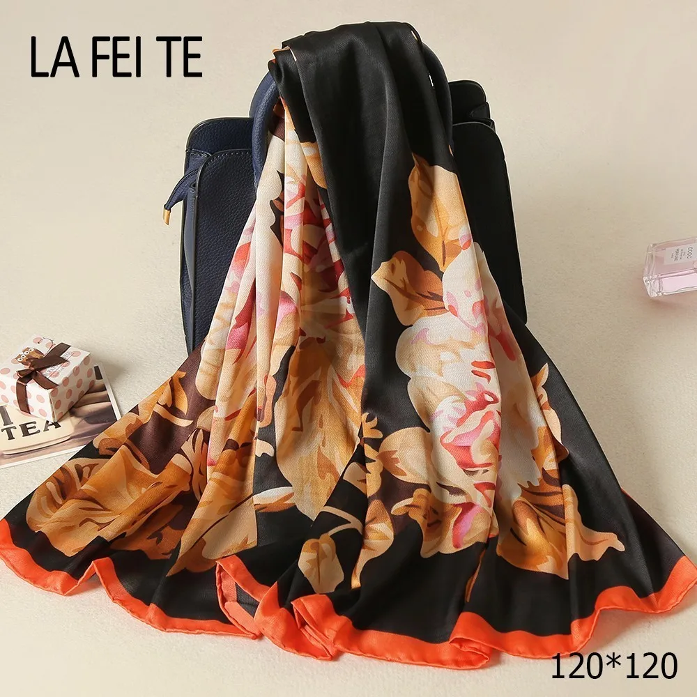 Twill Silk Scarf Women Hijab 2019 Summer Foulard Femme Stole Hair Satin Chiffon Bandana Shawl Womens Square Scarf For Ladies
