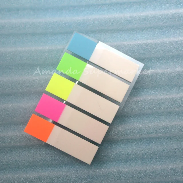 5Packs (500 Small Pages) plastic Sticker Bookmark Point It Marker Memo