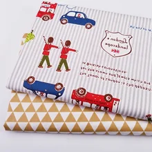 Горячая мультфильм хлопчатобумажный с рисунком швейная ткань геометрические узоры принт ручной работы DIY ручной швейный материал для детей