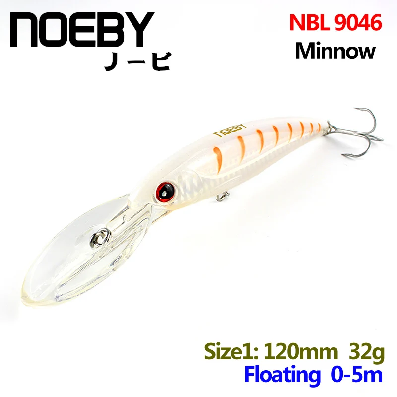 Приманка для рыбалки NOEBY 120 мм/32 г плавающая 0-5 м Троллинг супер гольян 3X VMC тройные