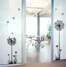 Hot black dandelion sitting room bedroom wall stickers household adornment wall stickers on the wall