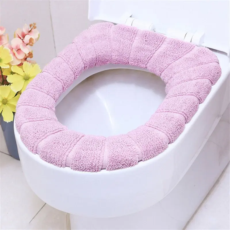 Моющееся сиденье для унитаза крышка Подушка на сидение унитаза Съемная подстилка товары для дома, ванной - Цвет: Фиолетовый