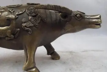 

4 Chinese Folk Classical Copper Bronze Made deer OX Bull fengshui wealth Statue