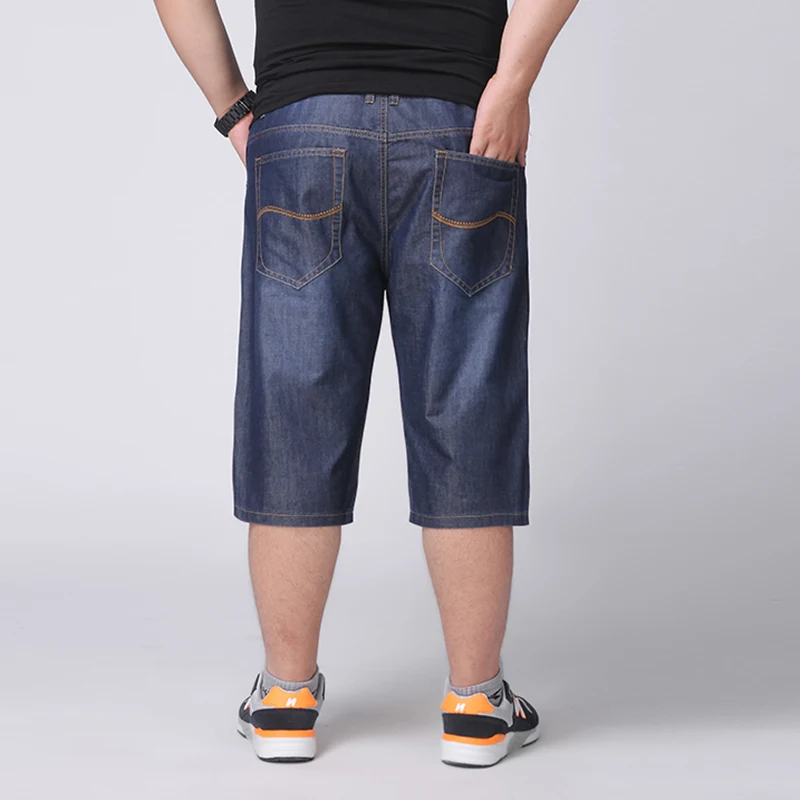 Новое поступление, мужские летние повседневные джинсовые шорты, размер 38, 40, 42, 44, 46, 48, Классические деловые стильные Бермуды, мужские прямые джинсовые шорты