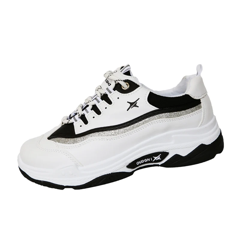 New Hot Style Women Running Shoes Lace Up Athletic Shoes Outdoor Walking PU Leather Waterproof Wedges Platform Women Shoes Women's Shoes