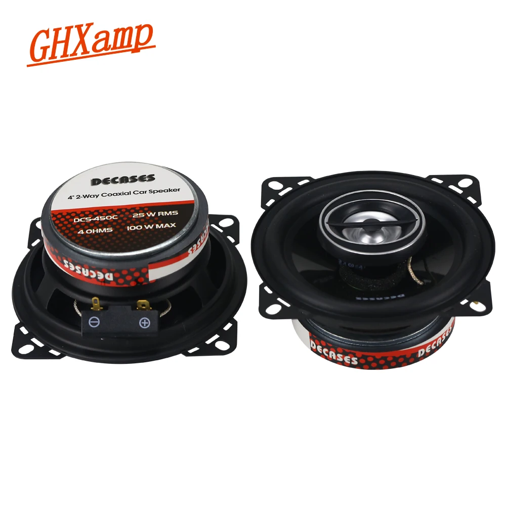 

4 inch full range speaker unit Coaxial speaker Woofer 4Ohm 25W Tweeter Mediant Bass Car Loudspeaker High sensitivity 2PCS