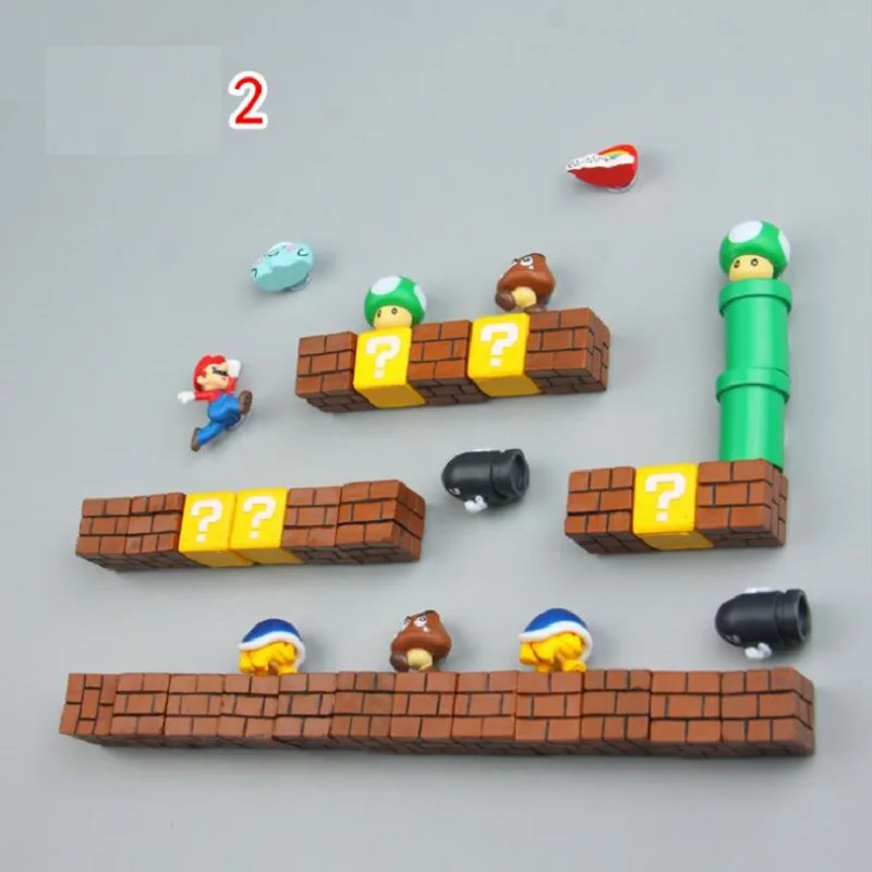 Магниты на холодильник Супер Марио сиуты Зеленый Марио магнитные кубики пули Postbox игрушки для детей день рождения украшения дома - Цвет: suit 2