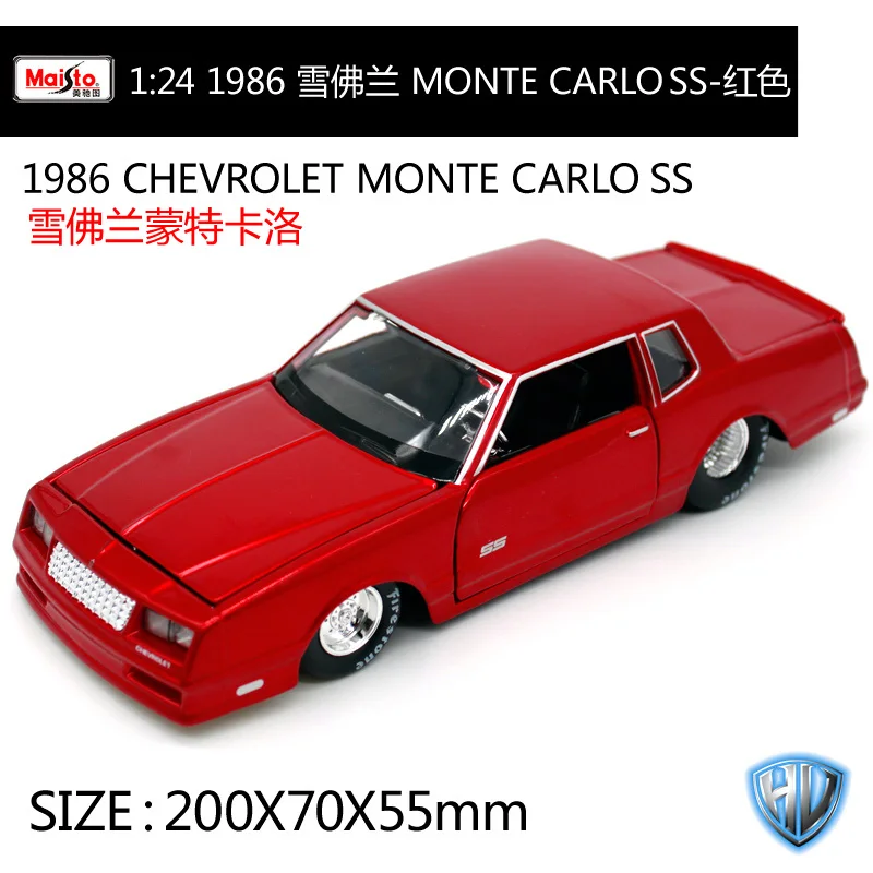 Maisto 1:24 1986 Chvrolet Monte Carlo SS переоборудованный автомобиль с автомобилями литая модель автомобиля игрушка Новинка в коробке Red32530 - Цвет: 32530