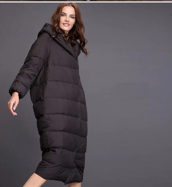 5XL размера плюс, женский пуховик, Брендовое длинное пальто с гусиным пером, плотная теплая парка на белом утином пуху,, верхняя одежда с капюшоном, Okq013