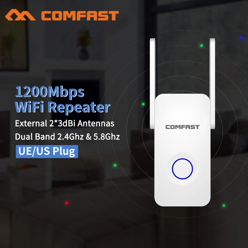 

Wireless WIFI Repeater 1200Mbps Network Antenna 5.8Ghz Wifi Extender Signal Amplifier 802.11ac Signal Booster Repetidor Wifi