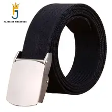 FAJARINA Male Fashion Tactical High Quality Blue Nylon Belt Casual Straps Canvas Striped Belts for Men & Women Jeans CBFJ0001