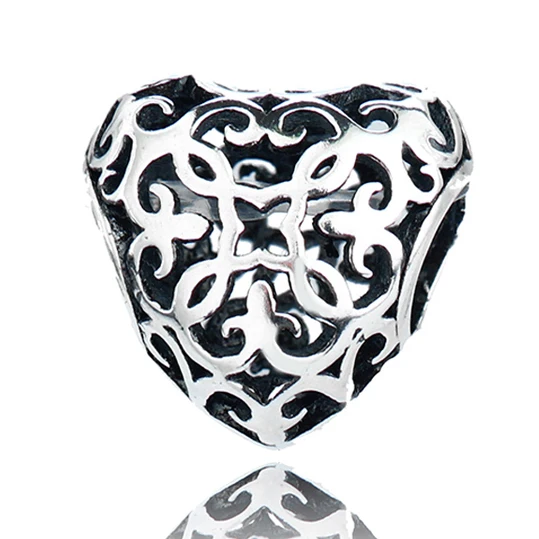 

Authentic 925 Sterling Silver Bead Charm Openwork Love Heart Beads Fit Women Pandora Bracelet Bangle Diy Jewelry