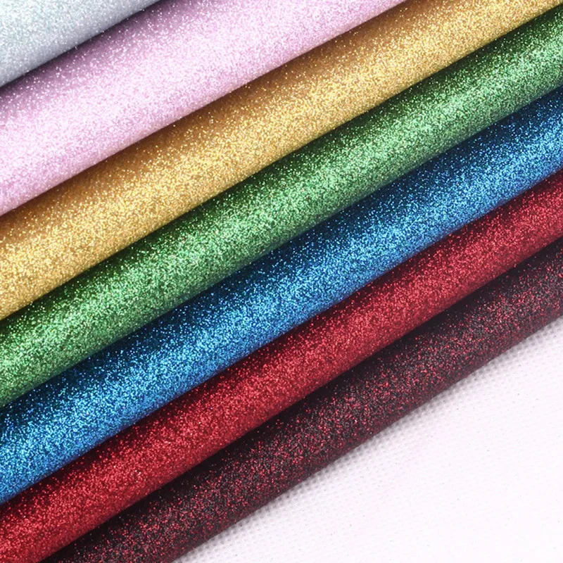 

Lychee Life A4 Glitter Powder PU Leather High Quality Solid Color Synthetic Leather DIY Sewing Material for Handmade Crafts