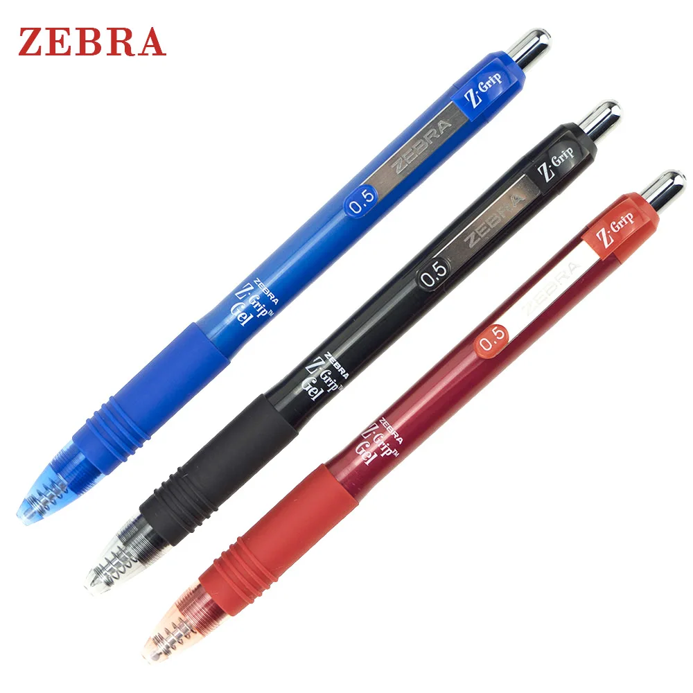 Zebra гелевые чернила Rollerball 0,5 мм Z-Grip гелевая ручка черный синий красный цвет студенческий канцелярский школьный офисный принадлежности-3 шт./компл
