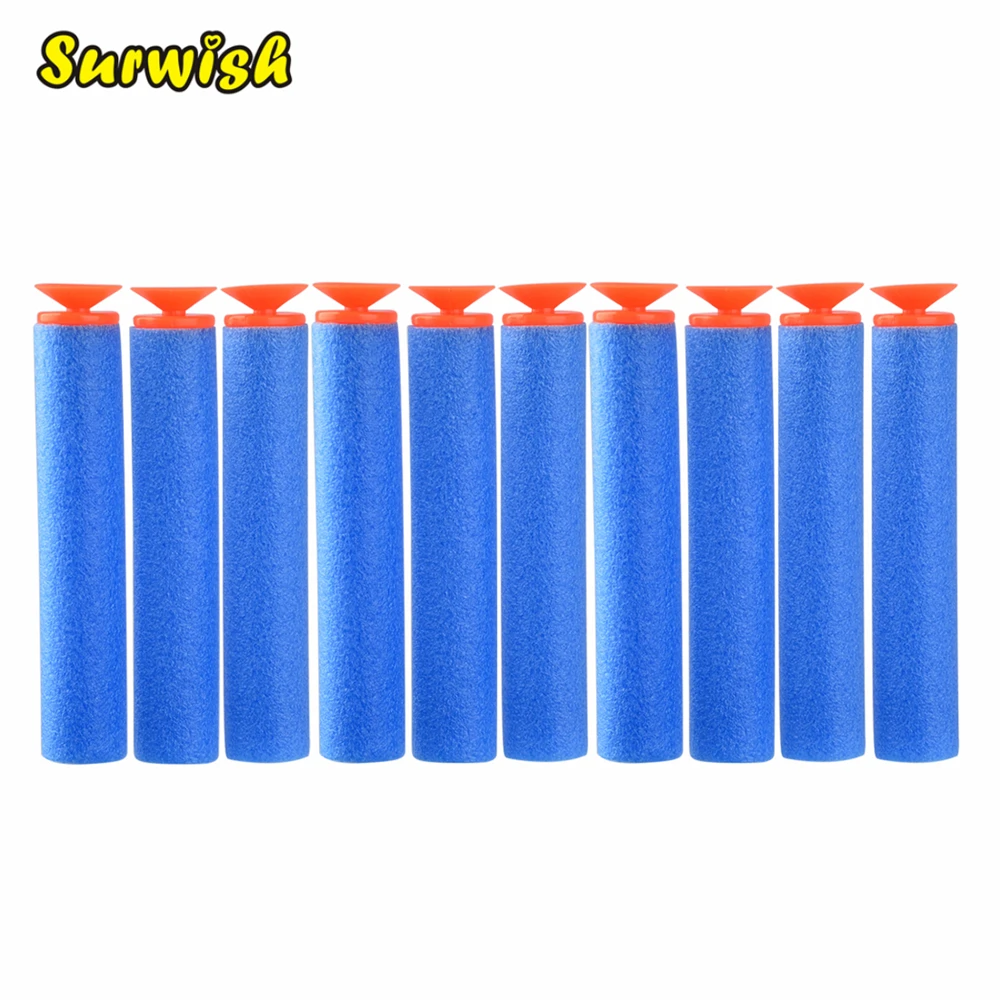 

Surwish Pack of 10 Dart Refills Sucked Head Type Foam Bullets for Nerf Toy Gun