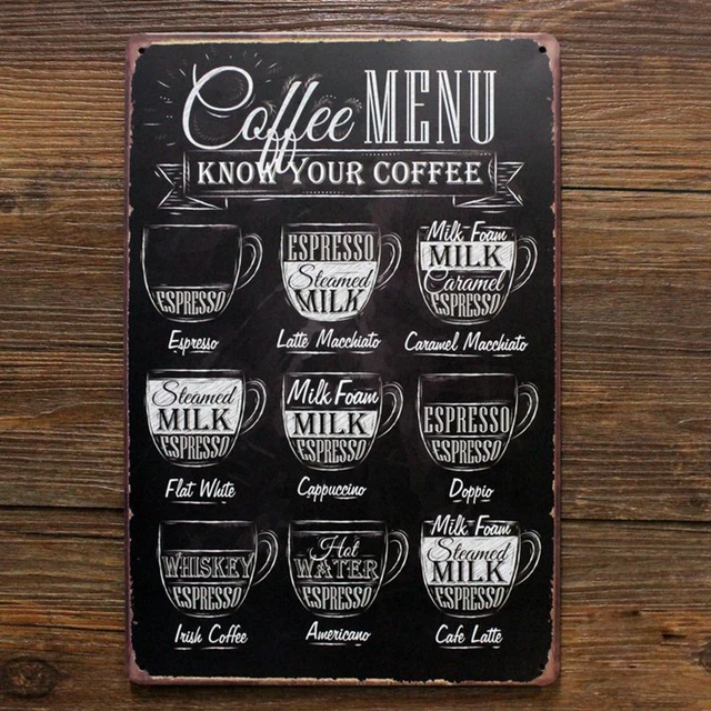 coffee menu know you