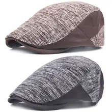 Мужской трикотажный хлопоковый берет остроконечная Кепка плоская для гольфа для вождения, теплая вязаная шапка CSHAT0016