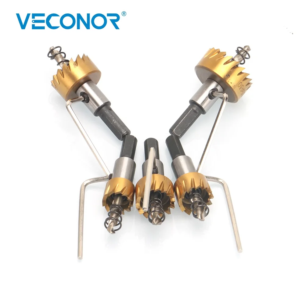 5PCS Carbide Tip HSS Drill Bit Saw Set Metal Wood Drilling Hole Cutting Tool For Installing Locks 16 18.5 20 25 30mm