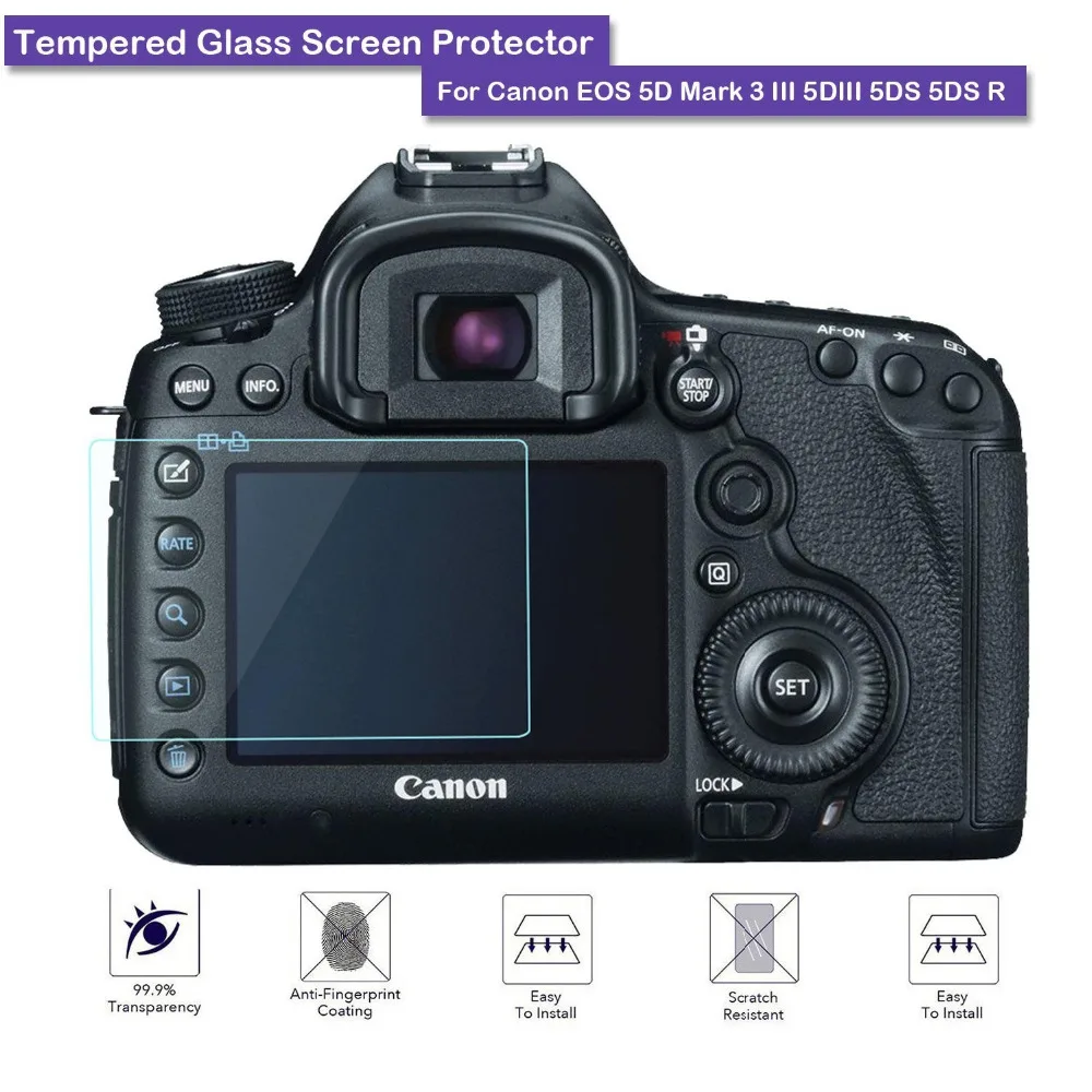 

9H Tempered Glass LCD Screen Protector Shield Film For Canon EOS 5D MKIII / 5D MK IV / 5DS / 5DSR Camera Accessories