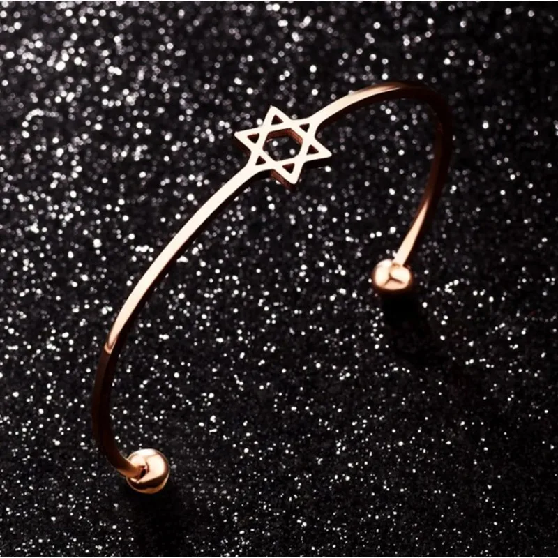 

Hollow Pentagram bracelet wristband Six-star Female Wild temperament popular Bracelet