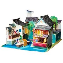 Деликатные ремесла 1/24 деревянные макеты кукольного домика DIY комплект дома-3D китайская архитектурная модели зданий детские головоломки