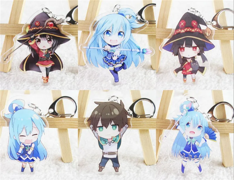 

Anime Kono Subarashii Sekai ni Shukufuku wo! Megumin Acrylic Keychain Keyring Halloween Cosplay Keychain Pendant Keyring Gift