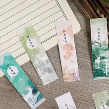 30 шт./лот, красивая классическая закладка в акварельном стиле, бумажный держатель для книг, открытка для записей, канцелярские принадлежности, школьные принадлежности, подарки для детей