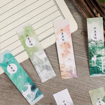

30 pcs/lot Beautiful Classical watercolor style bookmark paper book holder message card stationery school supplie kids gifts