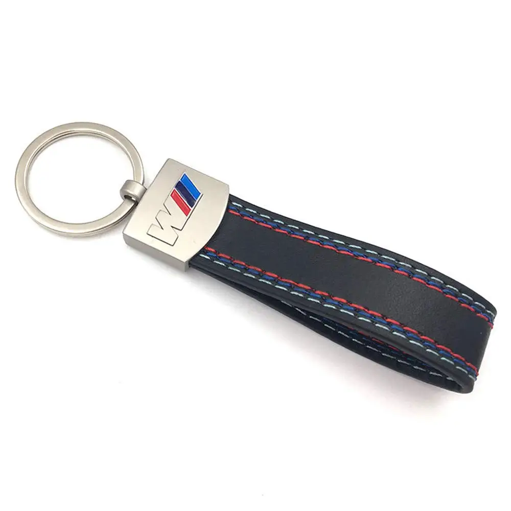 

Carbon Fiber Leather M Performance RS Sline AMG Keychain Keyring Key Fob Chain Ring for Benz B.M.W Audi Car Keys (M Performance)