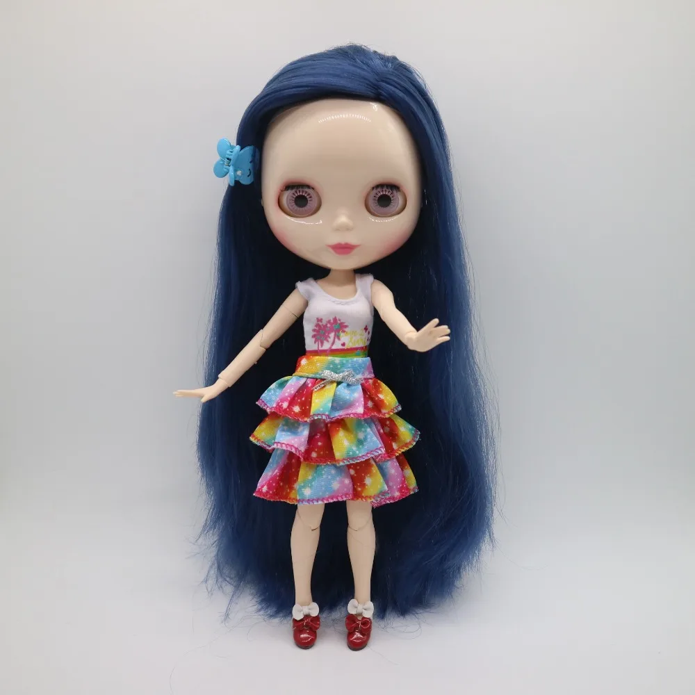 Обнаженная кукла Blyth, шарнир тела, голубые волосы, модная Кукла, Заводская кукла, подходит для DIY 0730
