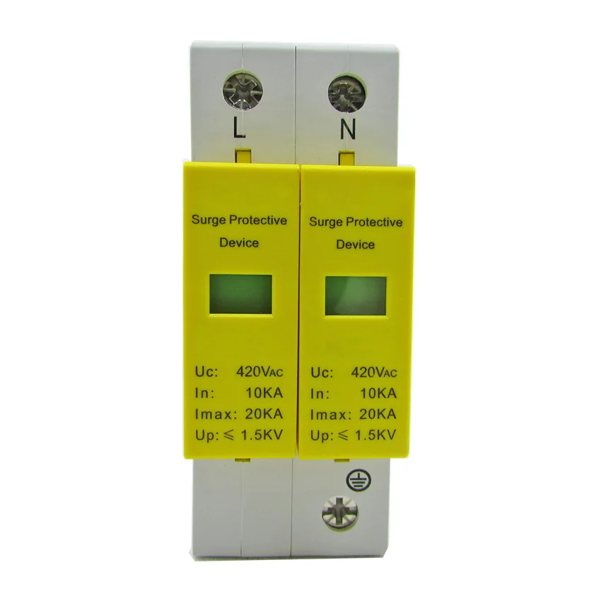 

Single-phase Power Supply Lightning Protection Device, 20KA 220V Power Supply Lightning Arrester Surge Protector 2P