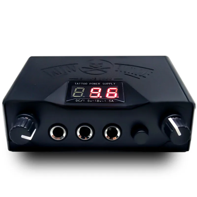 

1Pcs New Black Double Dual LED 3 Digital Display Tattoo Power Supply for Tattoo Kits permanent makeup power supply tattoo