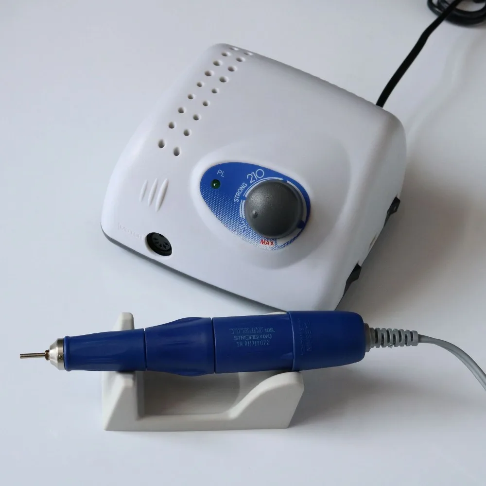 Billig Starke 210 105L 65 W 35000 RPM Elektrische Nagel Bohrer Maschine 210 Modell Handstück Maniküre Pediküre Nagel Datei Bit Nagel kunst Ausrüstung