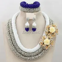 Последние африканские бусы ювелирный набор нигерийское свадебное индийское ожерелье для невесты ювелирный набор ювелирные изделия ручной работы AMJ427