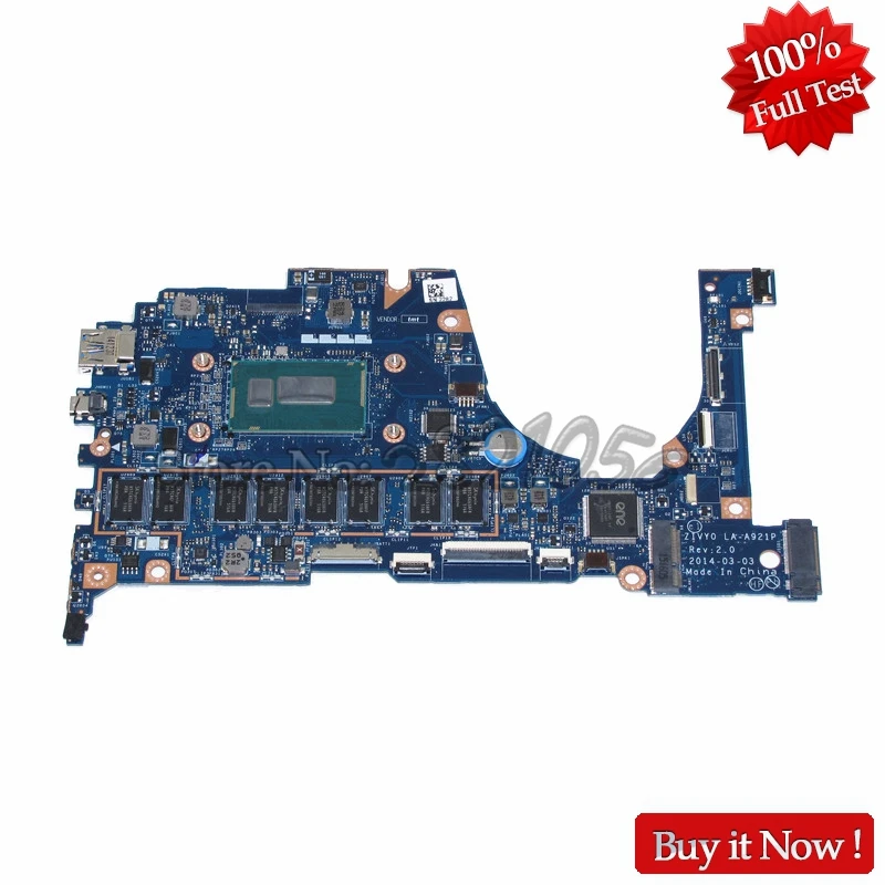 

NOKOTION Laptop Motherboard For Lenovo Yoga 2 13 Notebook ZIVY0 LA-A921P Main System Board 13.3 inch SR1EF i5-4210U 4GB Memory