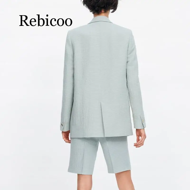 Solid color suit collar long sleeve double-breasted suit suit female jacket