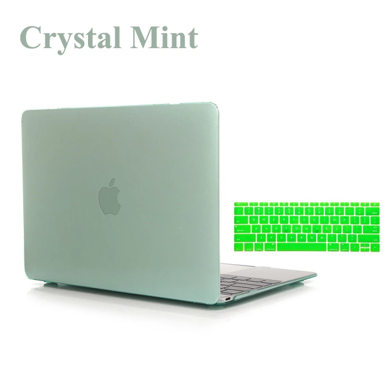 Сумка для ноутбука чехол s для Apple MacBook Air Pro retina 11 12 13 15 чехол для нового Mac book Air 13,3 Pro 13,3 15,4 дюймов+ чехол для клавиатуры - Цвет: Crystal Mint