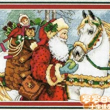 Высокое качество Прекрасный Счетный набор вышивки крестом Санта Рождественский отец с подарком dim 08749
