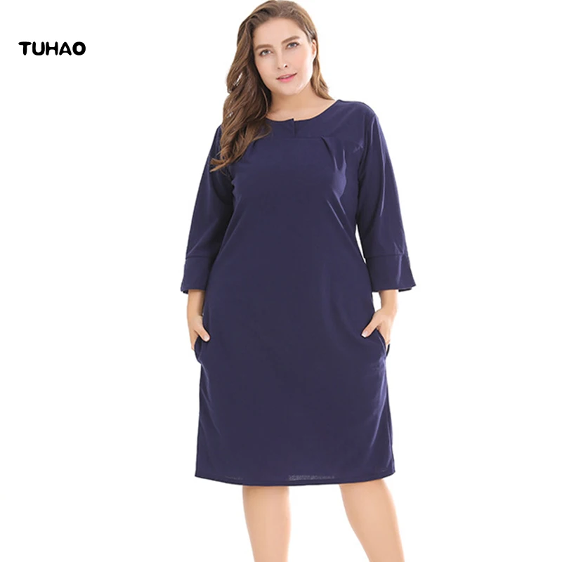 TUHAO High Quality Plus Size 3XL Office Dresses Ladies 2019 Summer 