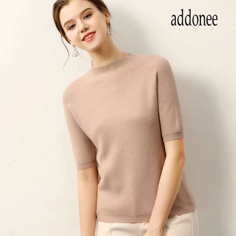 

Spring Summer Autumn New Style Cashmere Fiber Women Lady Short Sweater Wild Solid Fashion Sexy Flex Big Size Turtleneck Cotton